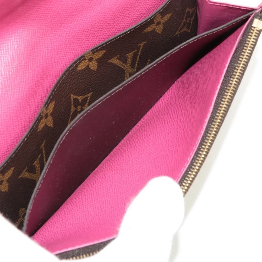 Louis Vuitton Monogram Bloom Flower Portefeuille Emilile Wallet Pink - Picture 6 of 10